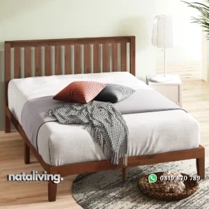 Sawiris Tempat Tidur Minimalis Kayu Jati Kekinian nataliving furniture