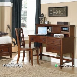Set Meja Belajar Jati Minimalis nataliving furniture