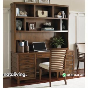 Set Meja Kantor Jati 1 Biro Multifungsi nataliving furniture