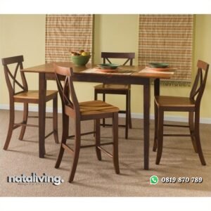 Set Meja Makan Bar Jati nataliving furniture