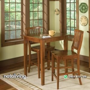 Set Meja Makan Bar Jati Minimalis nataliving furniture