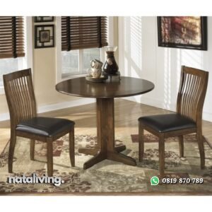 Set Meja Makan Bulat 2 Kursi nataliving furniture