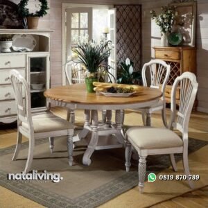 Set Meja Makan Bulat Duco nataliving furniture