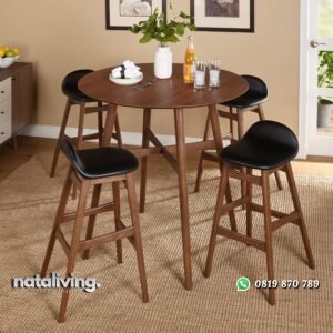 Set Meja Makan Cafe Bundar Unik nataliving furniture