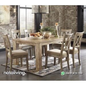 Set Meja Makan Jati Minimalis Klasik nataliving furniture