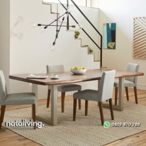 Set Meja Makan Kaki Stainless Kursi Sofa nataliving furniture