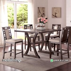 Set Meja Makan Kayu Jati Modern nataliving furniture