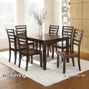 Set Meja Makan Minimalis Jati nataliving furniture