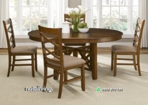 Set Meja Makan Oval Minimalis nataliving furniture