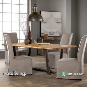 Set Meja Makan Suar Wood Modern nataliving furniture