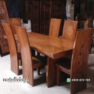 Set Meja Makan Kayu Trembesi Jakarta nataliving furniture