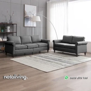 Set Sofa Tamu Shabbycic Modern Minimalis Kain Canvas nataliving furniture