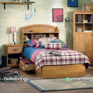 Set Tempat Tidur Anak Jati Klasik nataliving furniture