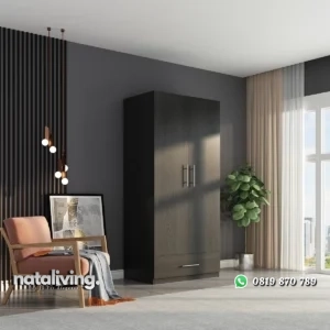 Silvery Lemari Pakaian 2 Pintu Minimalis Plywood Tacosheet nataliving furniture
