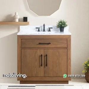 TARA Wastafel Cabinet 2 Pintu Kayu Jati Minimalis nataliving furniture