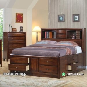 Tempat Tidur Jati Minimalis Ada Laci nataliving furniture