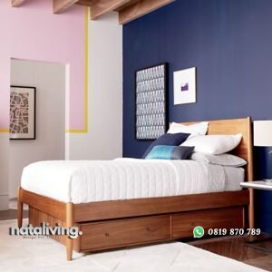 Tempat Tidur Jati Minimalis Berlaci nataliving furniture