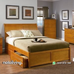 Tempat Tidur Jati Model Laci nataliving furniture