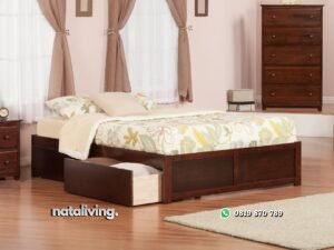 Tempat Tidur Jati Sederhana Laci nataliving furniture