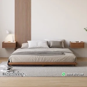 Tempat Tidur Kayu Jati Minimalis Desain Japanese Style nataliving furniture