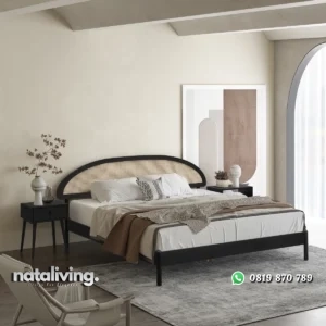 Tempat Tidur Rotan Kayu Jati Minimalis Modern Kekinian nataliving furniture