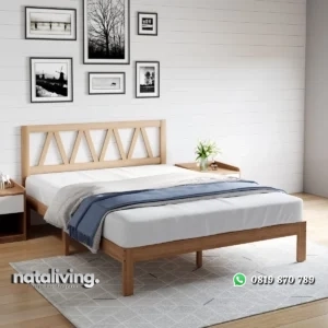 Tempat Tidur Silang Kayu Jati Warna Natural Minimalis nataliving furniture