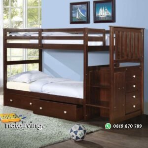 Tempat Tidur Tingkat Jati Laci nataliving furniture
