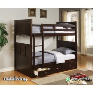 Tempat Tidur Tingkat Jati Laci Multifungsi nataliving furniture