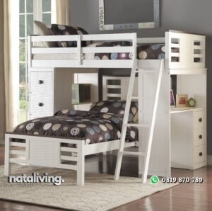 Tempat Tidur Tingkat Plus Meja Belajar nataliving furniture