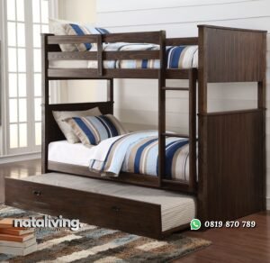 Tempat Tidur Tingkat Sorong Kayu Jati nataliving furniture