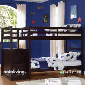 Tempat Tidur Tingkat Jati Tangga Laci nataliving furniture