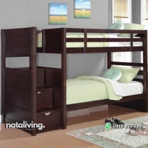 Tempat Tidur Tingkat Tangga Laci Jati nataliving furniture