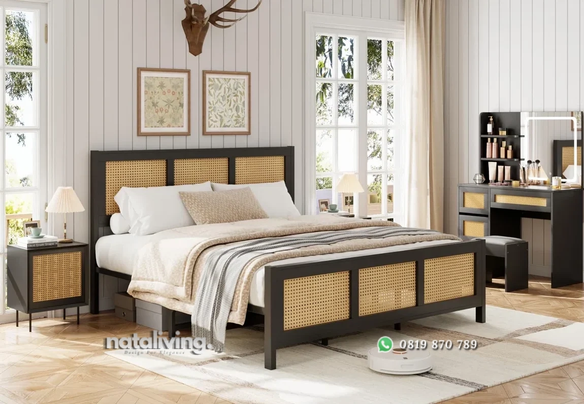 Tererra Tempat Tidur Rotan Kayu Jati Minimalis Terbaru nataliving furniture 1 Tererra Tempat Tidur Rotan Kayu Jati Minimalis Terbaru nataliving furniture 1