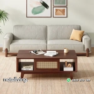 Touluse Meja Tamu Rotan Kayu Jati Minimalis Modern nataliving furniture