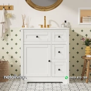 VALLEY Wastafel Cabinet Cat Duco Putih Minimalis nataliving furniture