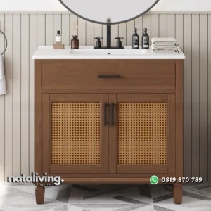 VANIA Wastafel Cabinet Rotan Multifungsi Kayu Jati Minimalis nataliving furniture