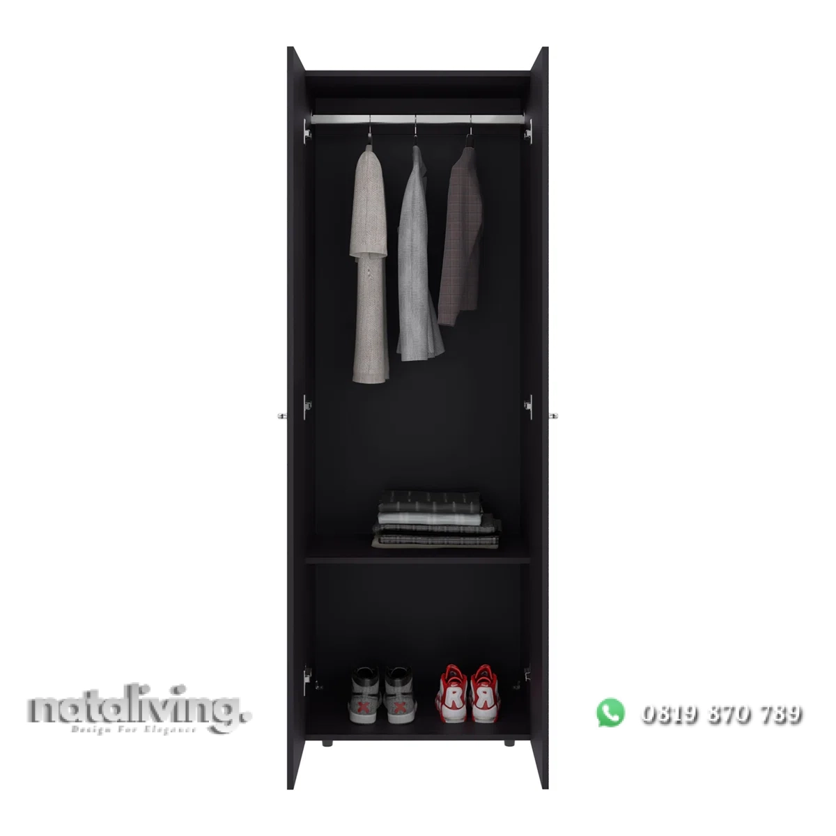 Wenge Lemari Pakaian 2 Pintu Bahan Plywod Tacosheet nataliving furniture 2 Wenge Lemari Pakaian 2 Pintu Bahan Plywod Tacosheet nataliving furniture 2