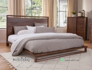 Willery Tempat Tidur Kayu Jati Solid Desain Minimalis nataliving furniture