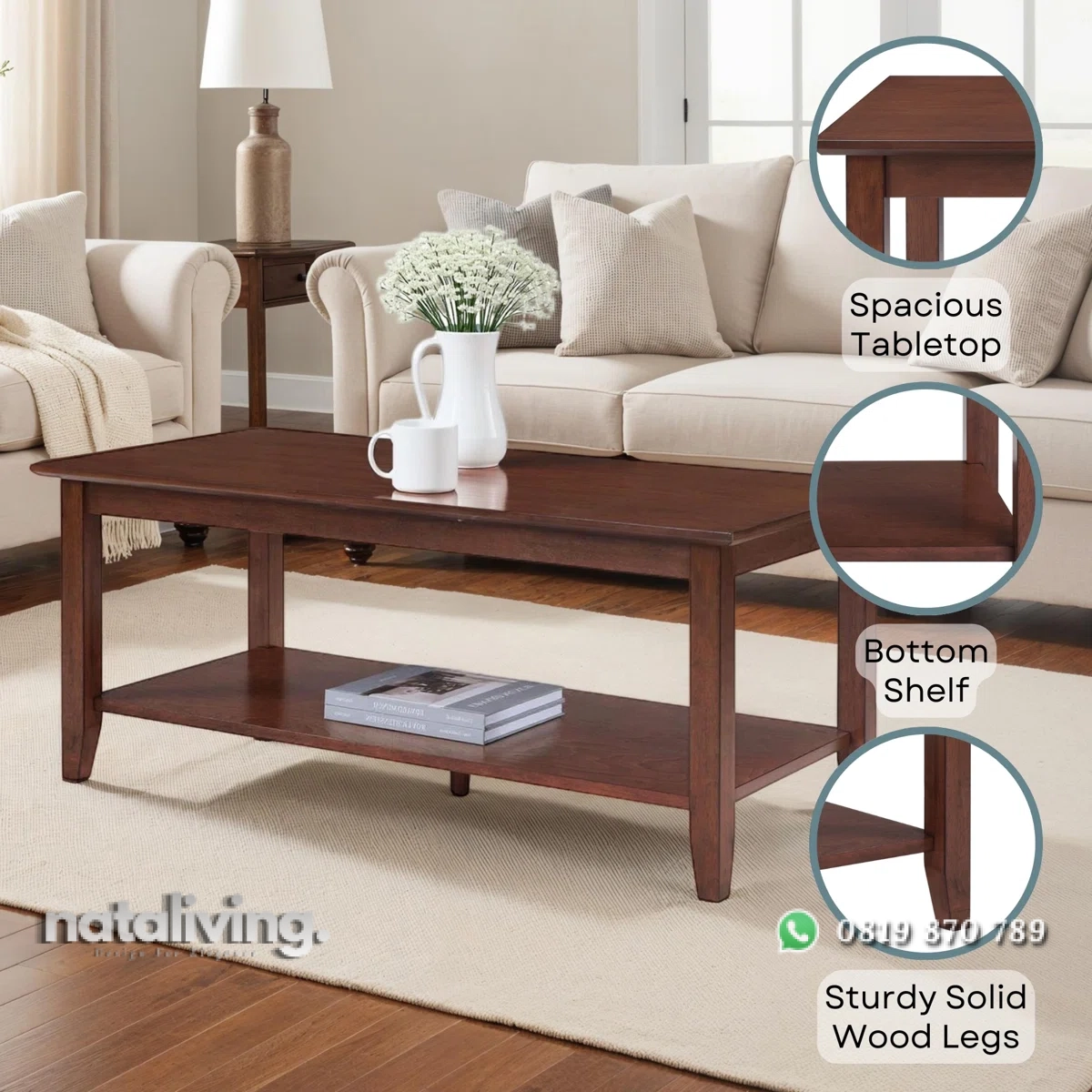 Winston Meja Tamu Murah Kayu Jati Finishing Walnut nataliving furniture 2 Winston Meja Tamu Murah Kayu Jati Finishing Walnut nataliving furniture 2