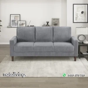 Yancheva Sofa Tamu Minimalis 3 Seater Kain Beludru Texture nataliving furniture