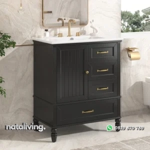 ZOLA Wastafel Cabinet Cat Duco Hitam Klasik Minimalis nataliving furniture