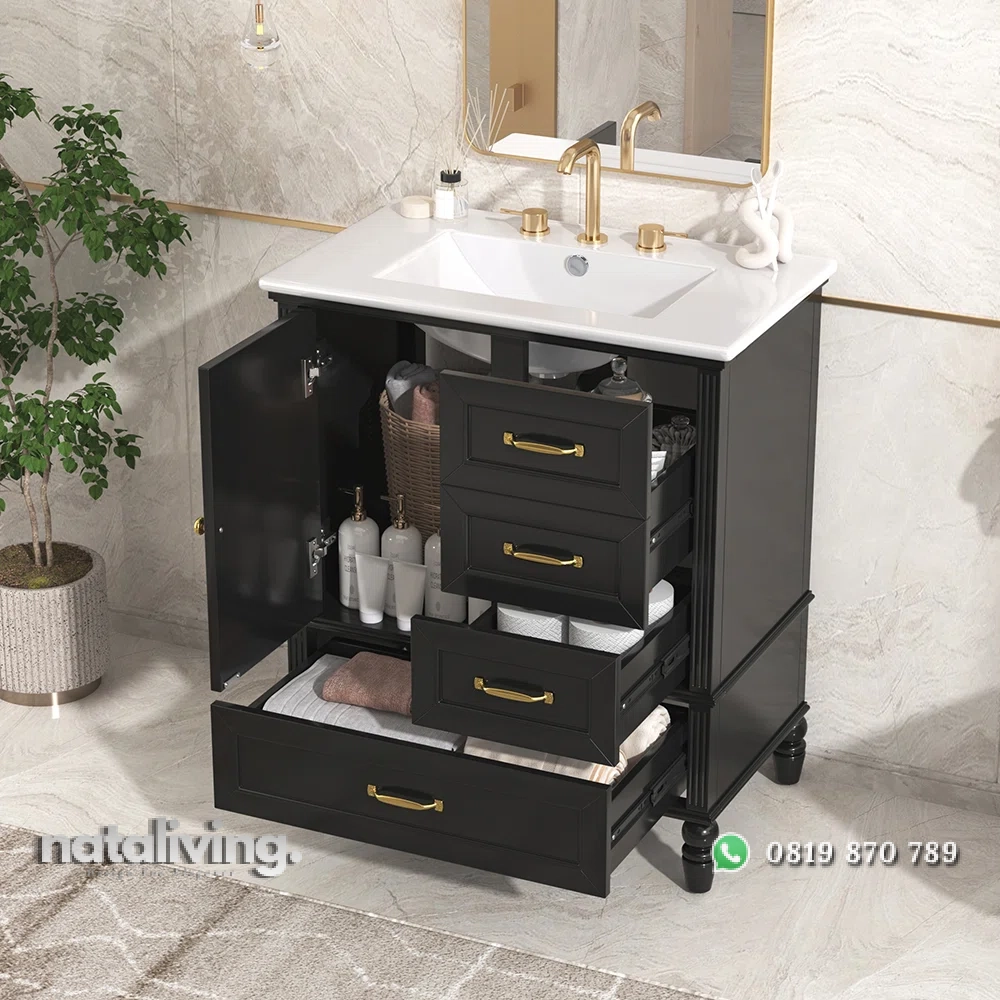 ZOLA Wastafel Cabinet Cat Duco Hitam Klasik Minimalis nataliving furniture 2 ZOLA Wastafel Cabinet Cat Duco Hitam Klasik Minimalis nataliving furniture 2