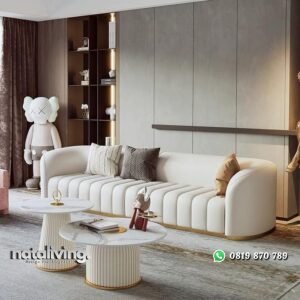 Sofa panjang kaki besi finishing gold sofa tamu terbaik nataliving furniture
