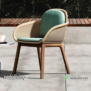 Kursi santai rotan sintetis kaki kayu jati kursi cafe terbaru nataliving furniture