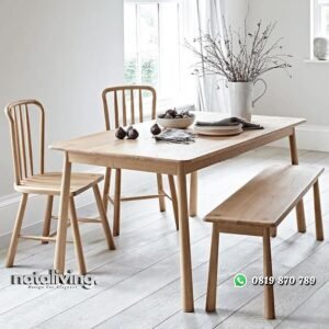 Kursi makan jari jari kursi makan kayu jati bangku makan nataliving furniture