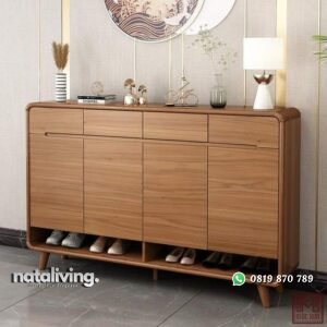 Rak sepatu minimalis kayu jati bufet sepatu terbaru nataliving furniture