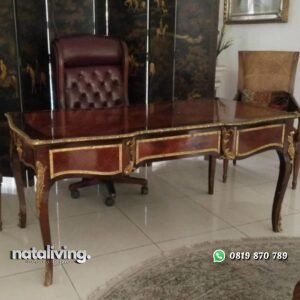 Meja kerja klasik dengan ukiran meja kantor kayu jati tua nataliving furniture