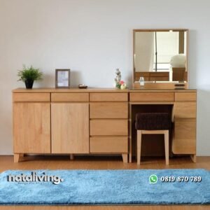 Bufet minimalis dengan meja rias kayu jati bufet panjang terbaru nataliving furniture