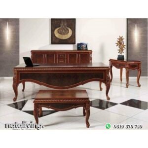 Set meja kantor kayu jati terbaru meja direksi murah nataliving furniture