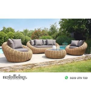 Set sofa outdoor modern kursi tamu outdoor elegan nataliving furniture